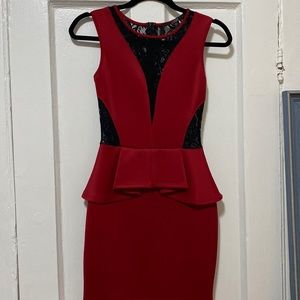 GUESS Mini Red Lace Dress